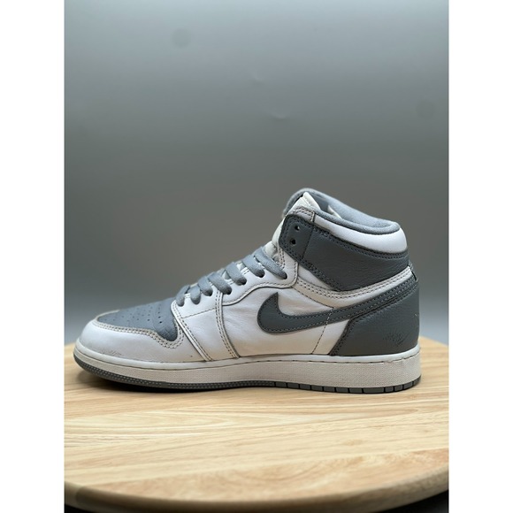 Nike 575441-037 Air Jordan 1 Retro High OG Stealth GS 6Y Shoes White Grey READ - Picture 7 of 16